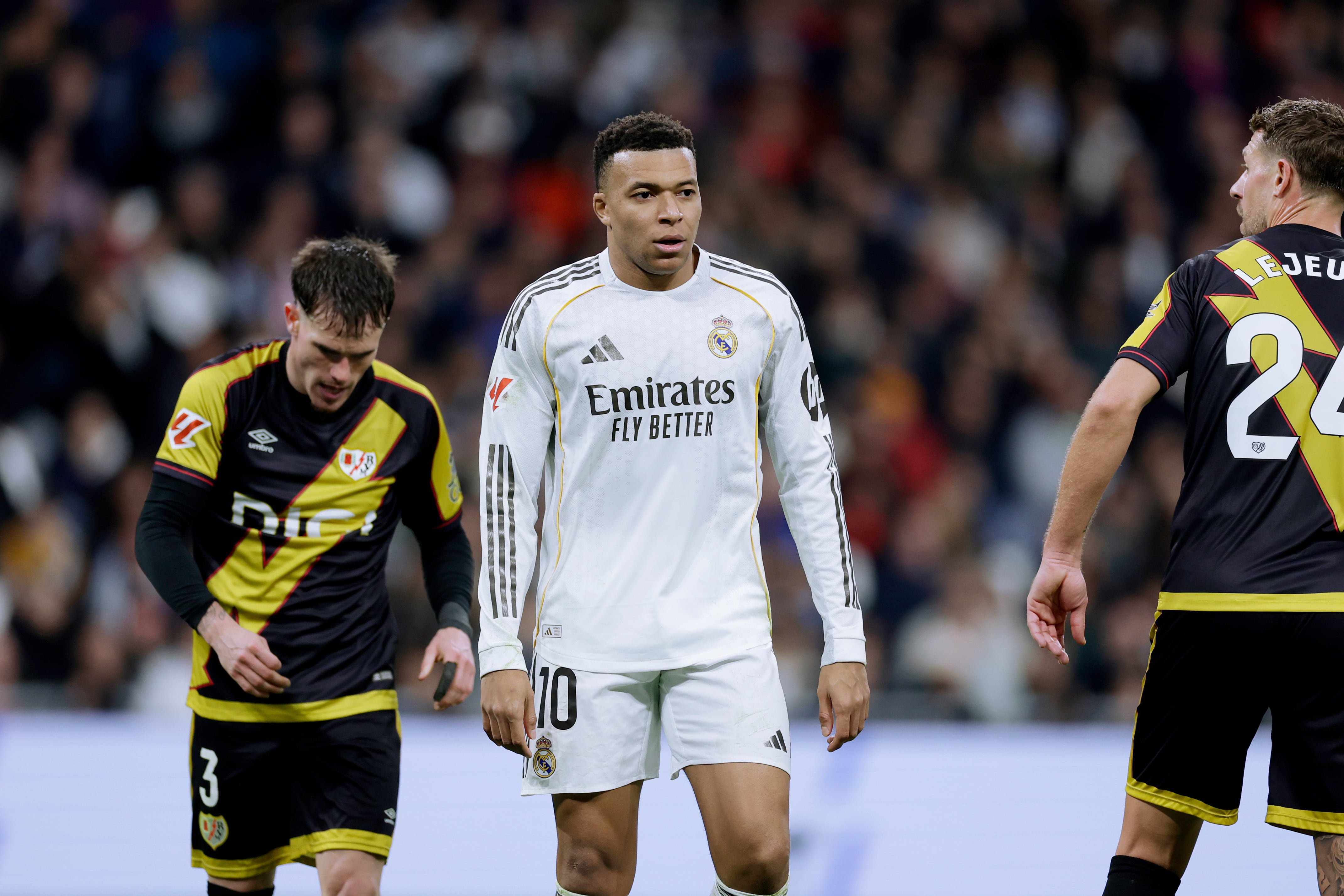 Kylian Mbappe salvó a Real Madrid en la última jugada frente al Rayo Vallecano