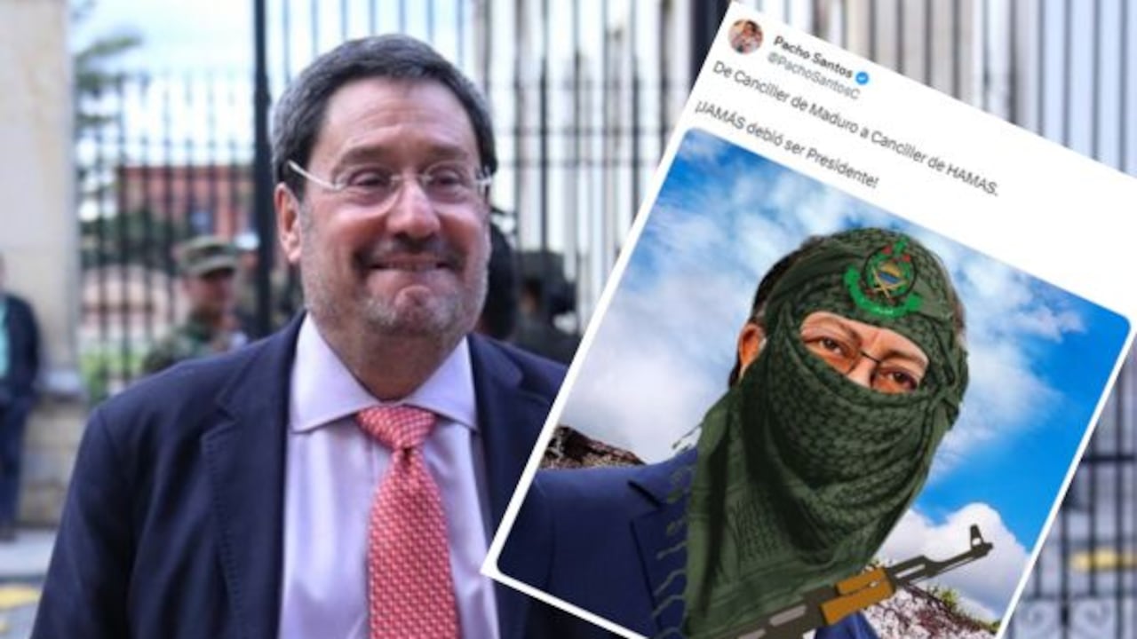 Francisco Santos tildó al presidente Gustavo Petro de "canciller de Hamás". FOTO: Colprensa y captura en pantalla