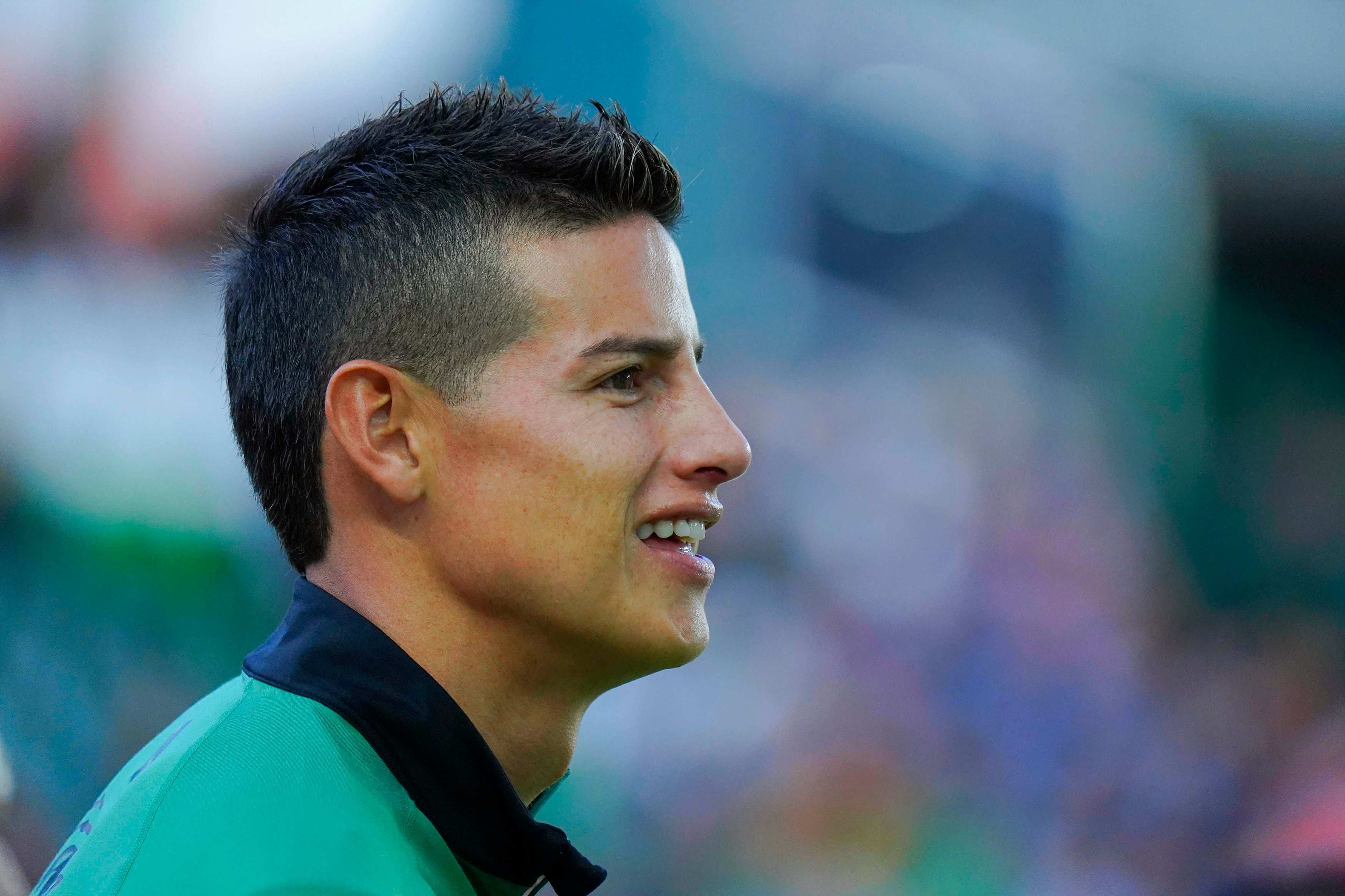 LEON, MEXICO - JULY 19: James Rodriguez of Leon looks on prior to the 2nd round match between Leon and Chivas as part of the Torneo Apertura 2025 Liga MX at Leon Stadium on July 19, 2025 in Leon, Mexico. (Photo by Luis Cano/Jam Media/Getty Images)