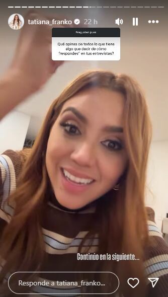 Tatiana Franko respondió a las críticas por lo que le dicen por sus respuestas en algunas entrevistas.