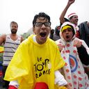 Aficionados colombianos en la novena etapa del Tour