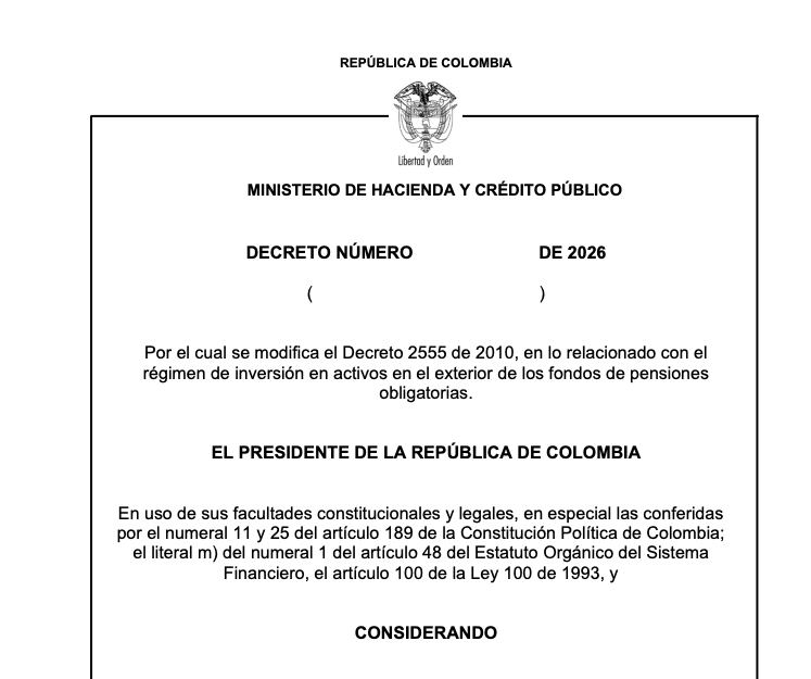 Este sería el decreto que obliga a AFP a traer parte de plata de pensiones invertida en el exterior
