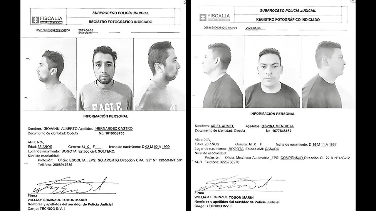 Los capturados se presentaron como escoltas de Greeicy Rendón y Mike Bahía. Además, entregaron documentos que los acreditaron como miembros de una empresa de seguridad con sede en Bogotá.