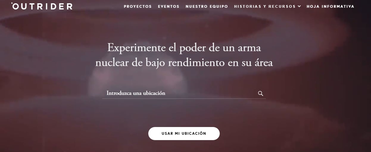 Una plataforma desarrollada por Outrider muestra con detalle el daño que provocaría una explosión atómica en cualquier ciudad.