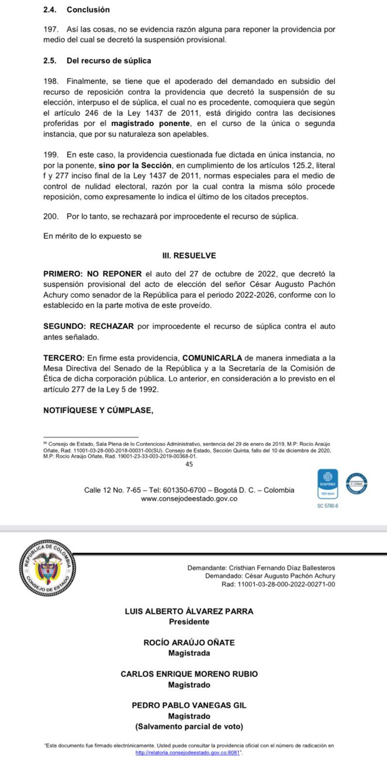 César Pachón seguirá por fuera del Congreso.