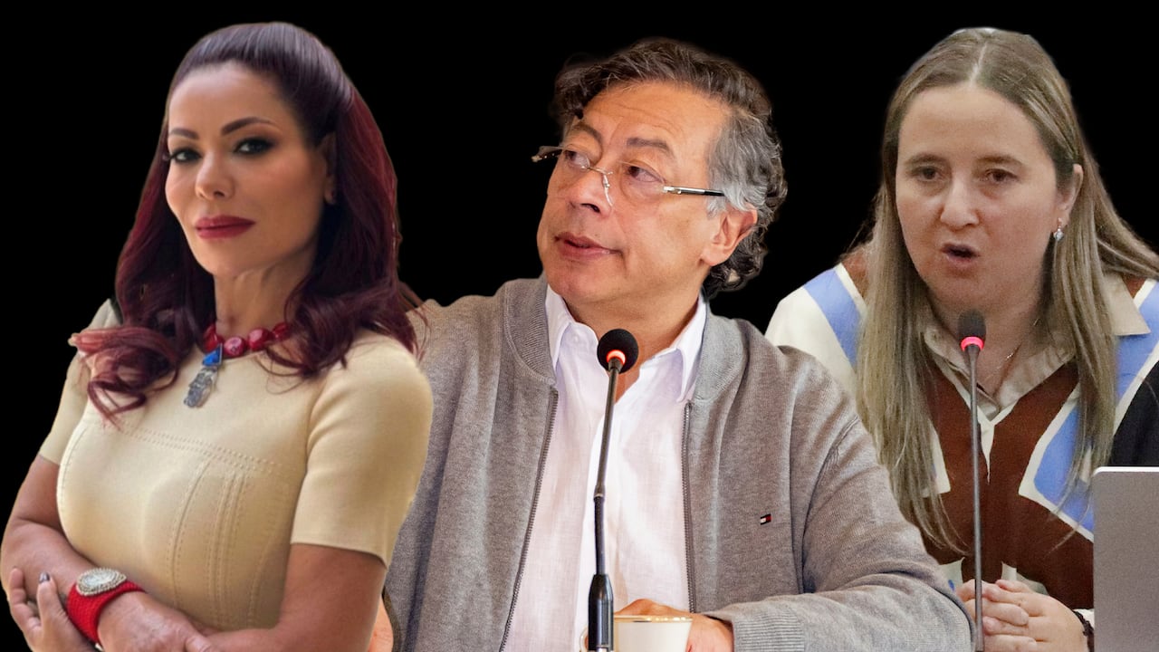 De izquierda a derecha: Gloria Arizabaleta, Gustavo Petro y María E. Lopera.
