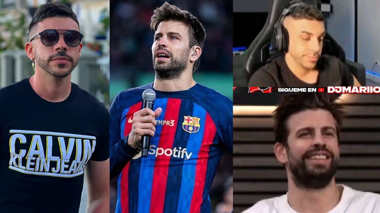 El youtuber le tiró puyas a Piqué con la letra de la canción de Shakira. Fotos: Instagram @djmariio - @3gerardpique.