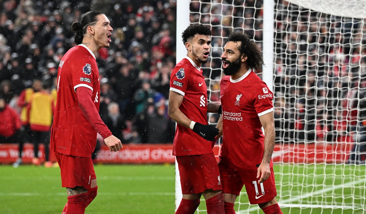 Luis Díaz en el triunfo de Liverpool ante Newcastle