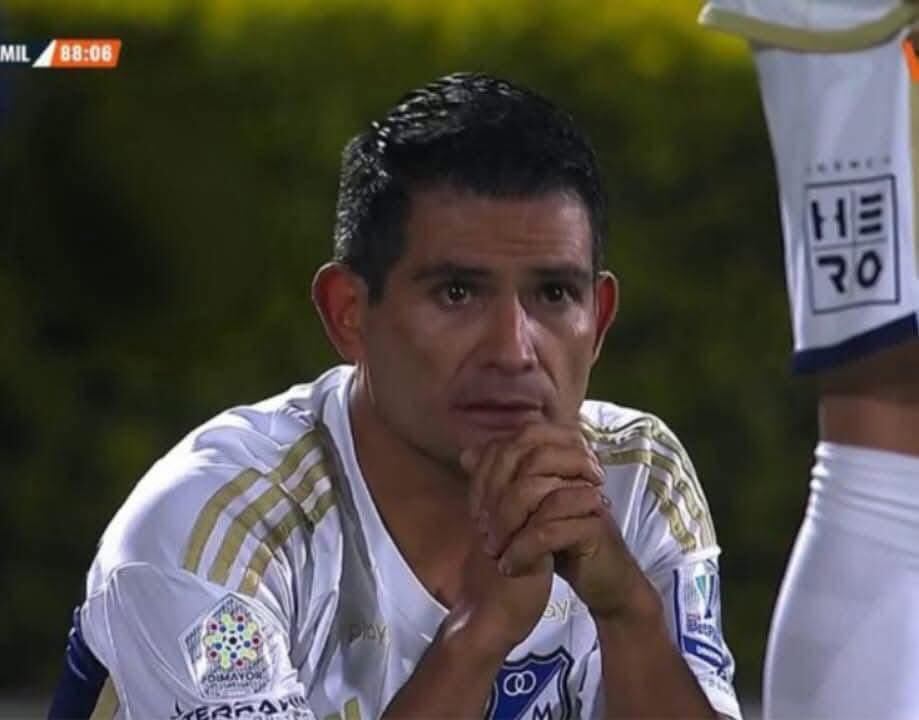 Así vivió Mackalister Silva los últimos instantes del partido Pasto vs. Millonarios.