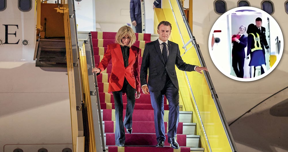 Presidente de Francia, Emmanuel Macron y su esposa, Brigitte.