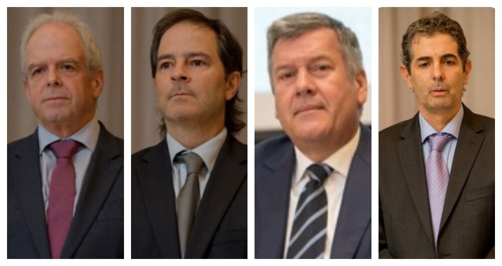 De izquierda a derecha: Luis Javier Zuluaga Palacio, Sebastián Orejuela Martínez, Santiago Cuartas Tamayo y Pablo Londoño Mejía