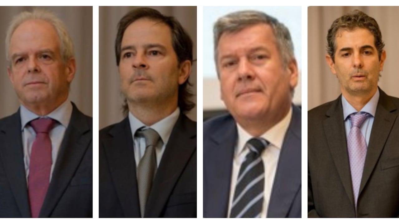 De izquierda a derecha: Luis Javier Zuluaga Palacio, Sebastián Orejuela Martínez, Santiago Cuartas Tamayo y Pablo Londoño Mejía