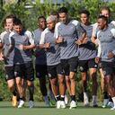 Lionel Messi y Sergio Busquets del Inter Miami CF entrenan con sus compañeros de equipo durante una sesión de entrenamiento del Inter Miami CF en el Florida Blue Training Center el 18 de julio de 2023 en Fort Lauderdale, Florida. (Foto de Megan Briggs/Getty Images)