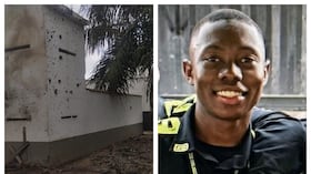Adríán Stiven Riascos Valencia, uno de los dos policías asesinados en ataque a la estación de Betoyes en Tame, Arauca.