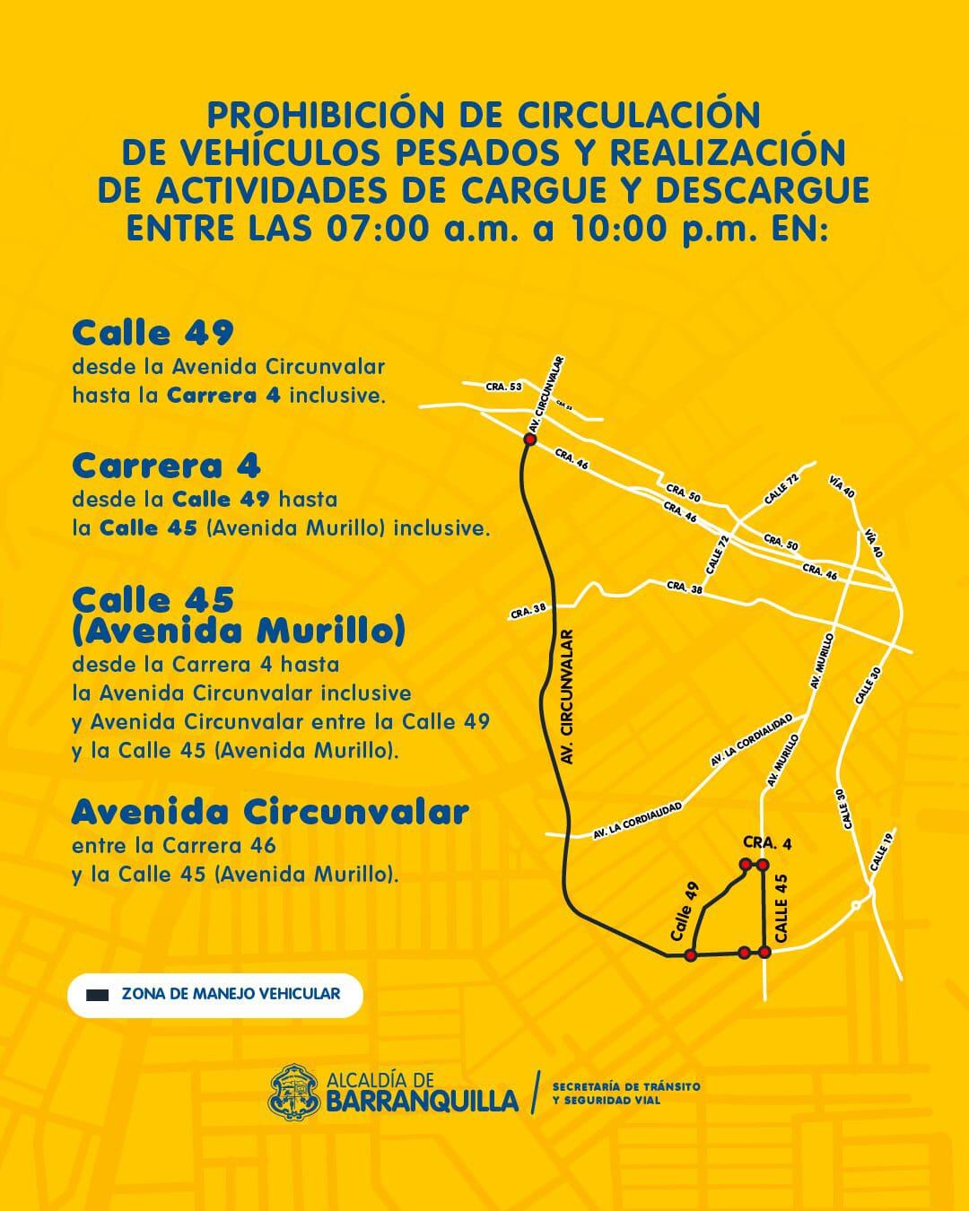 Disposiciones en el tránsito de vehículos en barranquilla por evento de fútbol.