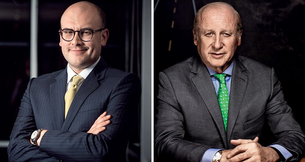 El presidente de la ANI, Manuel Gutiérrez (izquierda), evalúa la iniciativa presentada por las cuatro constructoras, incluida la liderada por Mario Huertas Cotes (MHC). 