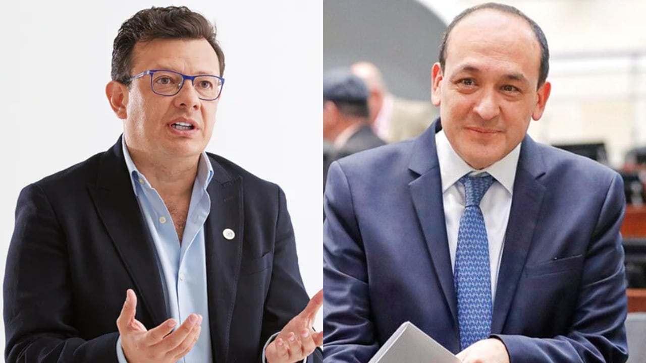 Hollman Morris, exgerente de RTVC, y Vladímir Fernández, magistrado de la Corte Constitucional.