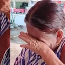 La adulta mayor suplicando ayuda para que le devuelvan el dinero.