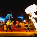 La Delio Valdez, reconocida orquesta integrada por más de diez músicos en escena.