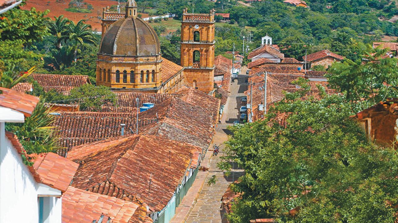 Calles empedradas en Barichara. El pueblo fue declarado Monumento Nacional en 1977.