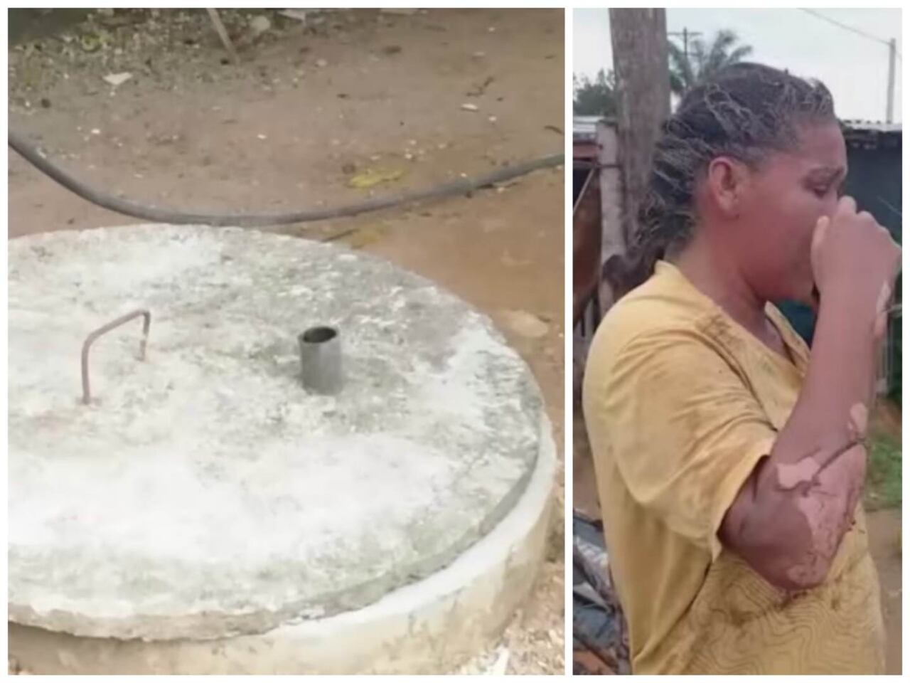 Esto es uno de los pozos artesanales.