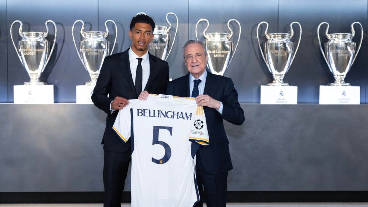 Jude Bellingham en su acto de presentación como jugador del Real Madrid.