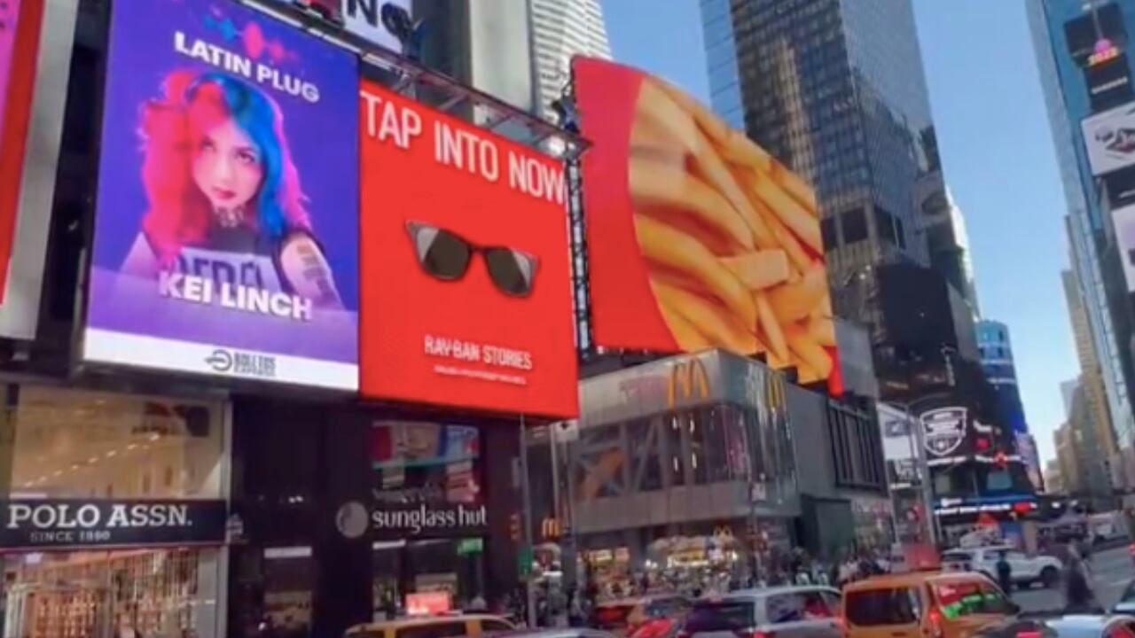 Kei Linch, la influenciadora colombiana, tuvo su espacio en Times Square en Nueva York
