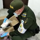 Droga incautada en un paquete que pretendían pasar por el aeropuerto El Dorado de Bogotá.
