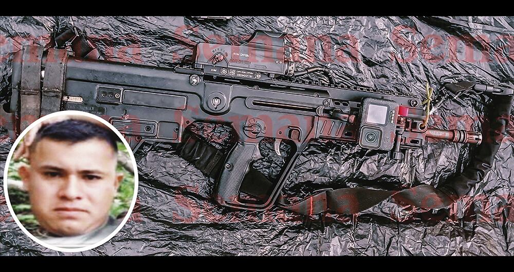 Este es el fusil con el que se presentó alias Kevin, exclusivo de las fuerzas especiales de las Fuerzas Militares. Se presume que lo robó.