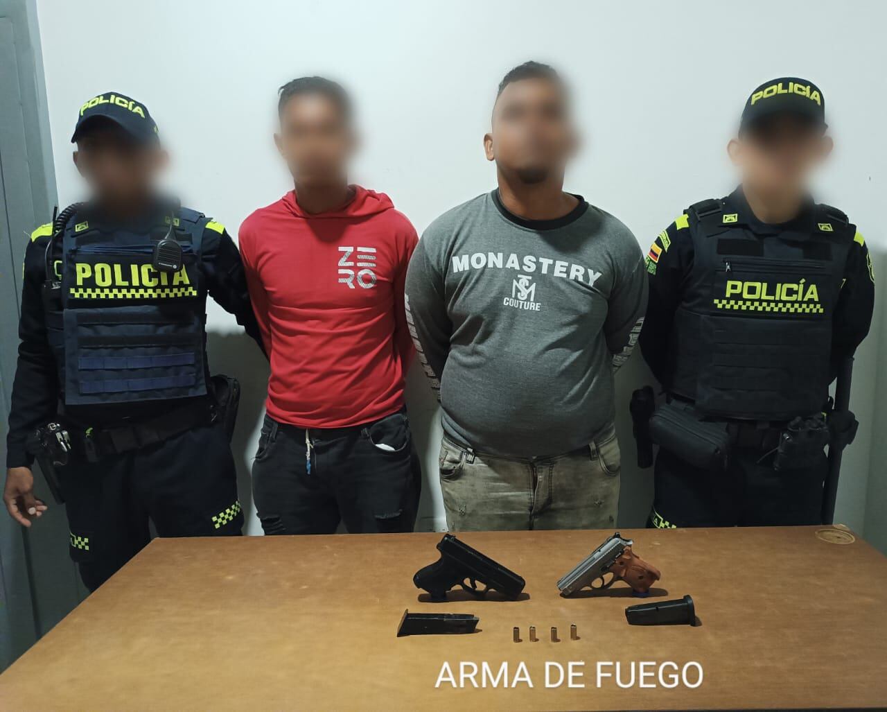 Capturados y elementos incautados en Cartagena