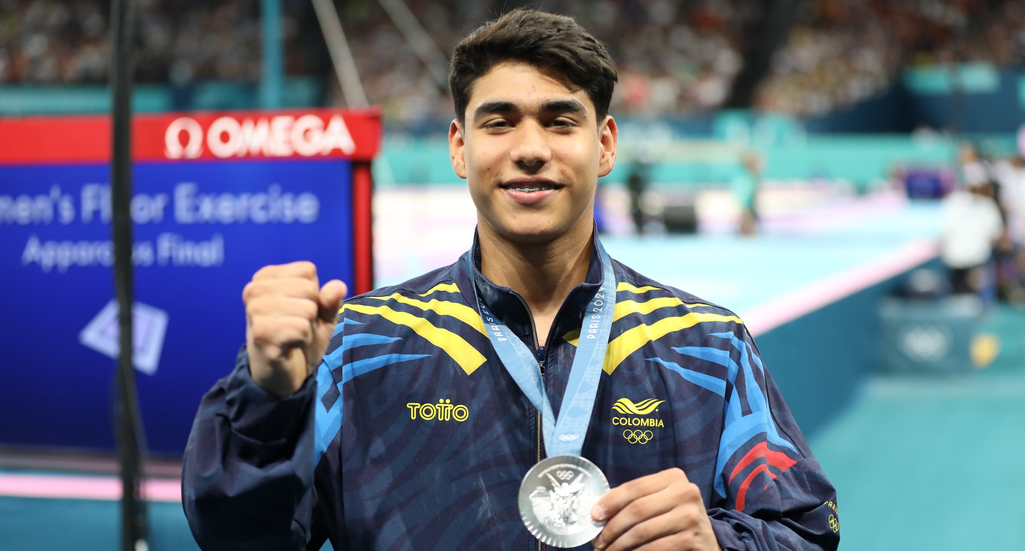 El gimnasta colombiano Ángel Barajas, medallista de plata en los Juegos Olímpicos de París 2024.
