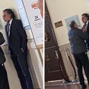 Los excongresistas del Partido de la U fueron fotografiados en un pasillo del Congreso durante una sesión de la Comisión Primera del Senado.