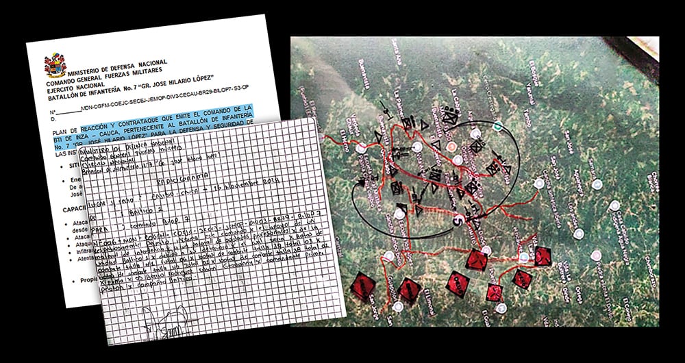 Documentos militares en poder de las disidencias de las Farc.