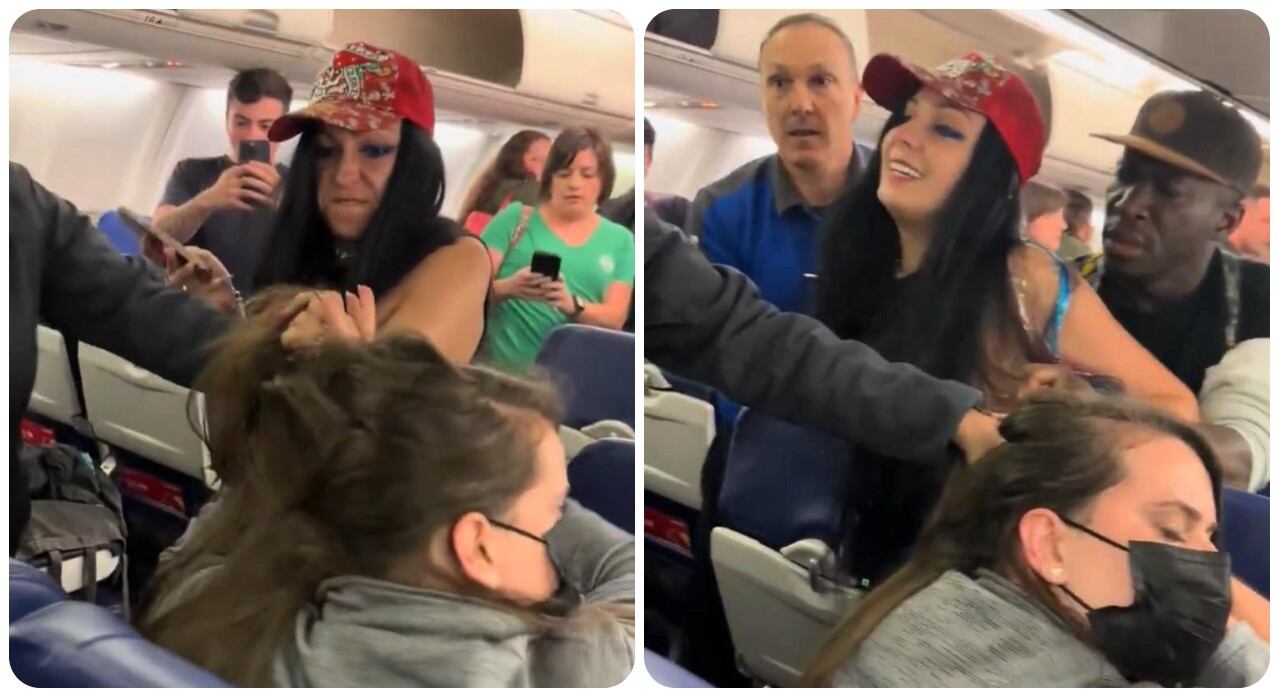 La mujer sujetó del cabello a otra persona por algunos minutos