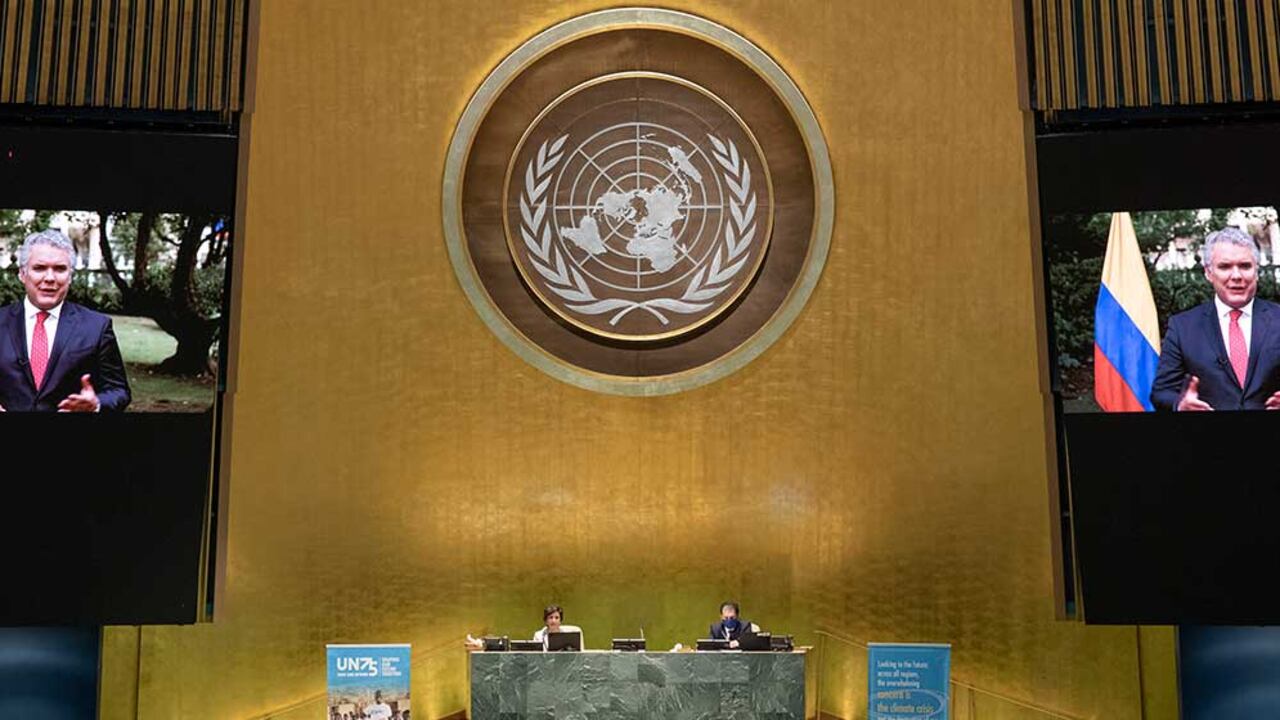 El presidente Iván Duque habla en la Asamblea de Naciones Unidas de NY