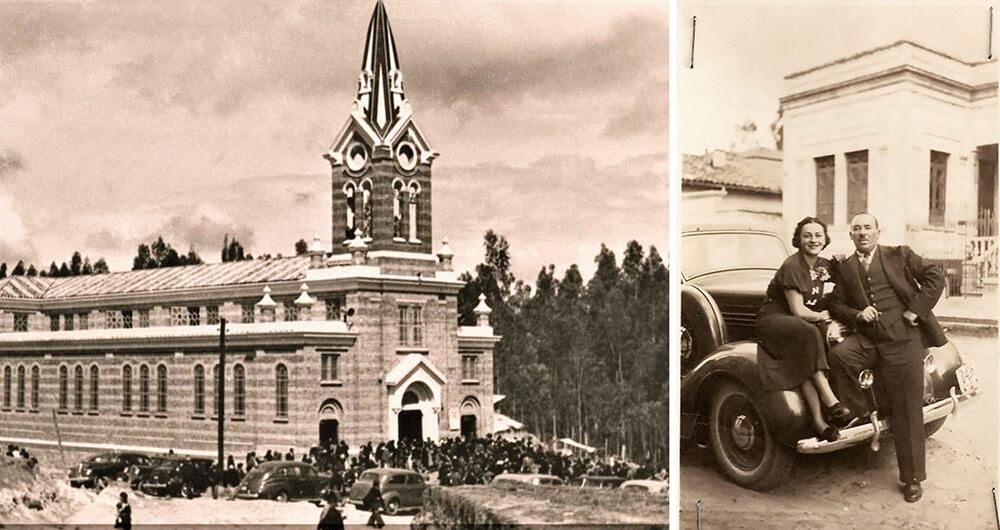 En 1941 se inauguró la iglesia del 20 de Julio. El empresario judío Rubén Possin construyó y fundó el barrio de Bogotá. Aquí, junto a su hija Maruja Possin.