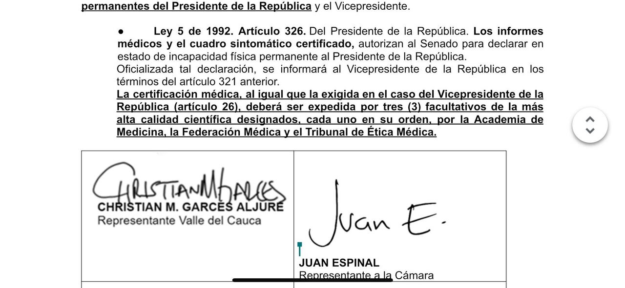 Esta es parte de la proposición que llevaría al presidente Gustavo Petro a someterse a un examen médico.