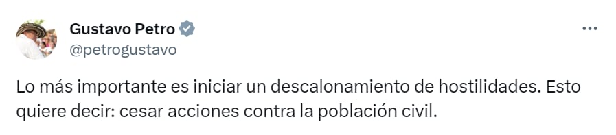 El jefe de Estado se pronunció sobre la invitación del disidente de las Farc de parar la guerra. (Captura de pantalla)