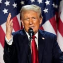 Republican presidential nominee former President Donald Trump speaks at an election night watch party, Wednesday, Nov. 6, 2024, in West Palm Beach, Fla. (AP Photo/Alex Brandon)