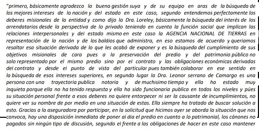 Leonor Serrano, Islas del Rosario