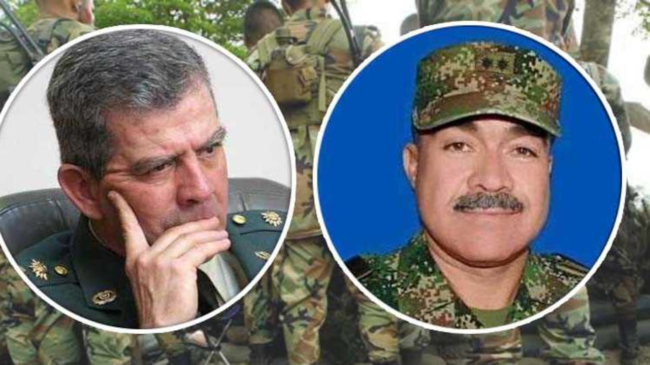 Los generales Mario Montoya y William Escalante.