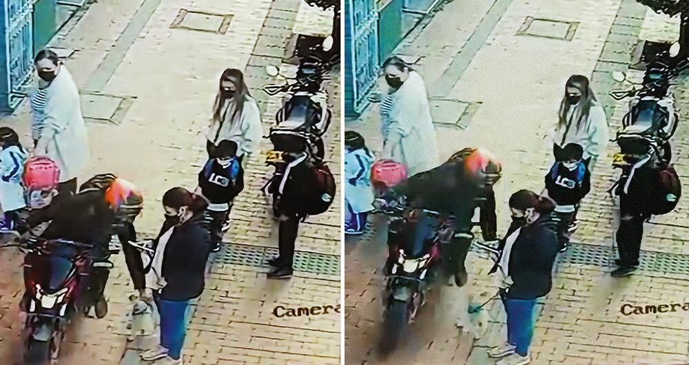 La semana pasada, otro hombre en moto le quitó el perro a una mujer.