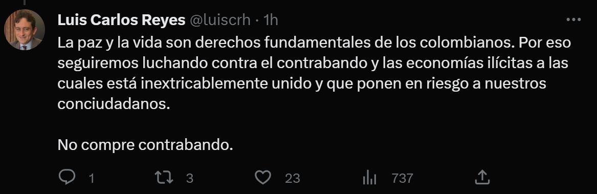 Trino Luis Carlos Reyes Contrabando