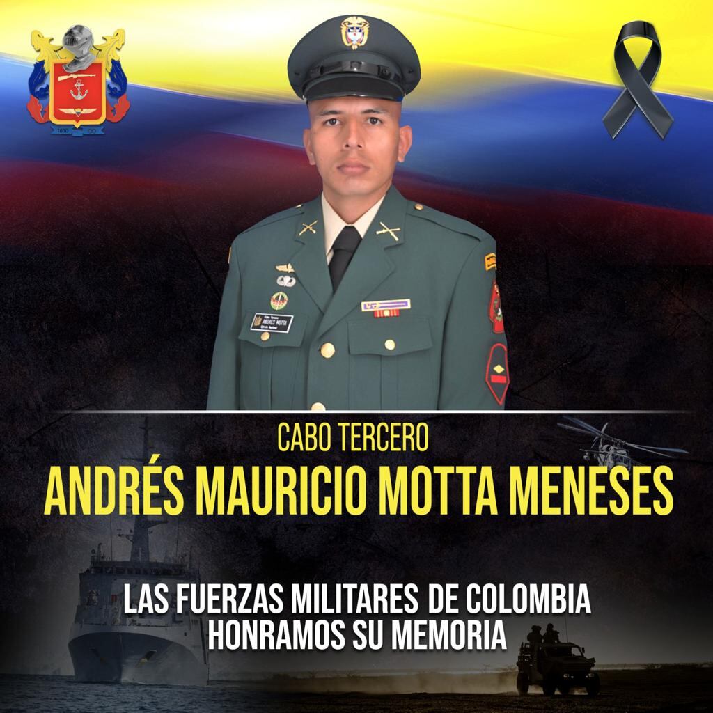 El cabo tercero Andrés Motta es la víctima.