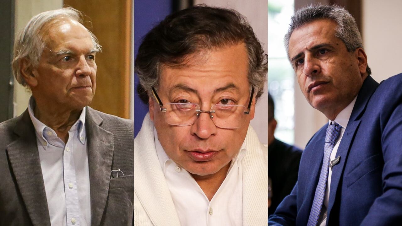 De izquierda a derecha: Ricardo Bonilla, Gustavo Petro y Luis Fernando Velasco.