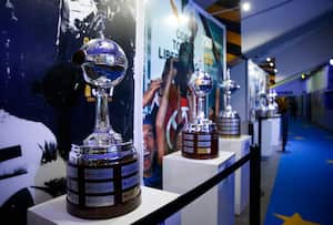 BUENOS AIRES, ARGENTINA - NOVEMBER 10: A view of Copa Libertadores trophys during Expo Boca Exhibiton at Alberto J. Armando Stadium on November 10, 2016 in Buenos Aires, Argentina. (Photo by Gabriel Rossi/LatinContent via Getty Images)