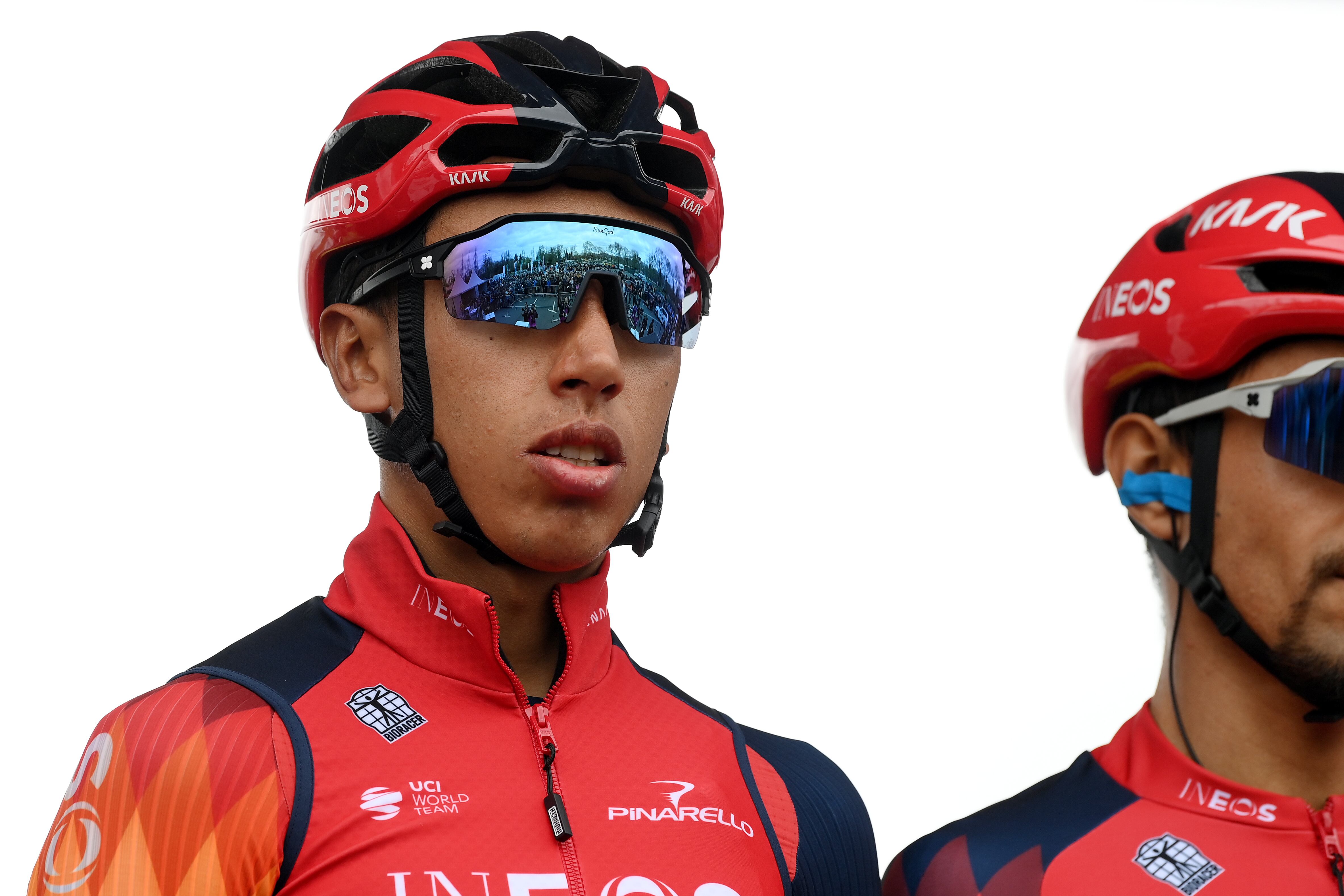 VITORIA-GASTEIZ, SPAIN - APRIL 03: Egan Bernal of Colombia and Team INEOS Grenadiers prior to the 2nd Itzulia Basque Country, Stage 1 a 165.4km stage from Vitoria-Gasteiz to Labastida 527m / #Itzulia2023 / on April 03, 2023 in Vitoria-Gasteiz, Spain. (Photo by David Ramos/Getty Images)