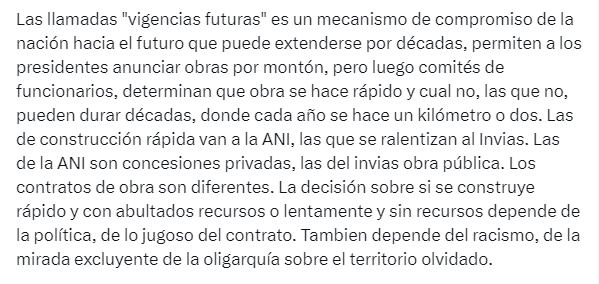 El presidente Gustavo Petro se pronunció sobre las obras de infraestructura en Colombia, luego de la tragedia en Chocó.