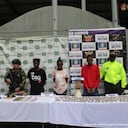 Vannessa Alexandra Moreno Londoño, Yuri Alexander Rodríguez Torres y Jhon Enrique Palacios, presuntos integrantes de Los Rapados