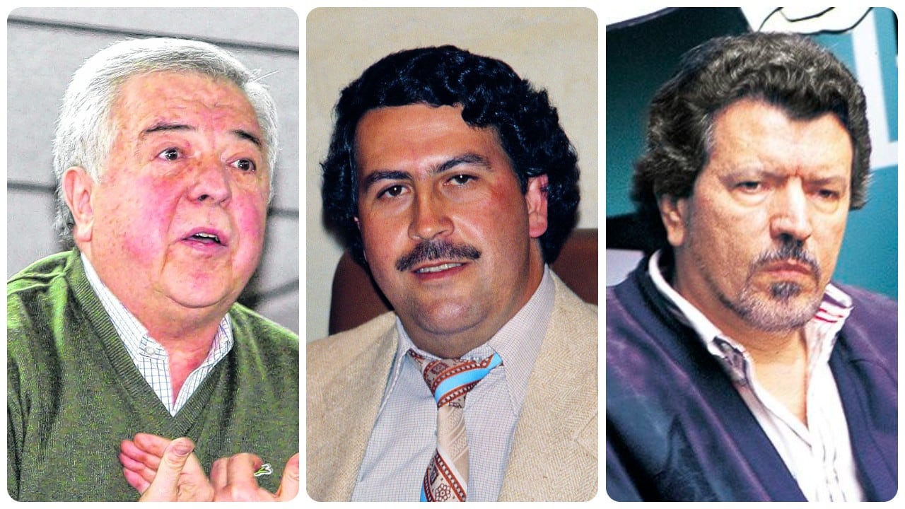 De izquierda a derecha: Gilberto Rodríguez, Pablo Escobar y Miguel Rodríguez.